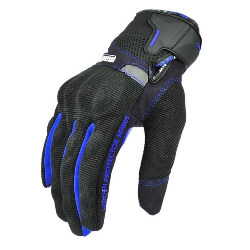 BORLENI Guantes Moto Invierno Hombre Impermeable de la Fibra de Carbono, Guantes de Motocicleta cálido con Pantalla Táctil Azul M : : Coche  y moto