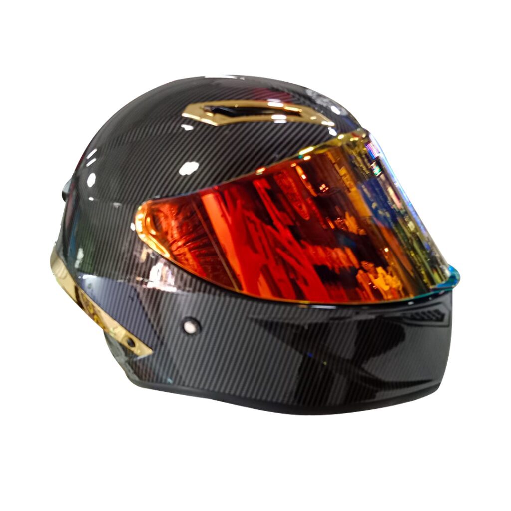 Casco Integral Carbon Biker visor dorado – Moto Lujos Mellos