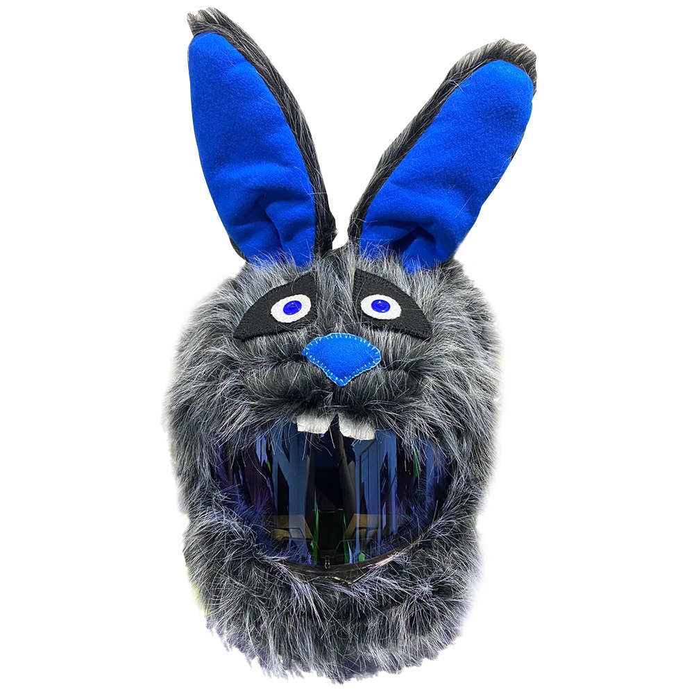 Funda Para Casco De Moto - Conejo Azul Con Ojos Reflejantes
