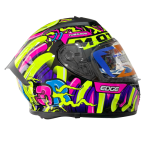 Casco Edge Integral Denver Motoloco Verde Neon Brillante Xl