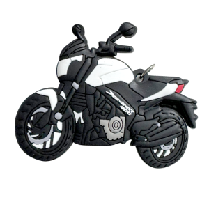 LLAVERO DE MOTO EN GOMA DOMINAR 400 BLANCA