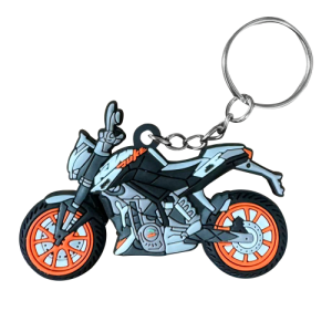 LLAVERO DE MOTO EN GOMA KTM DUKE 200 BLANCA