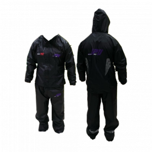 IMPERMEABLE TIPO SUDADERA COLMENA JPU NEGRO / MORADO TALLA S