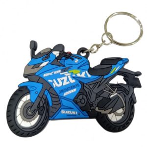 LLAVERO DE MOTO EN GOMA GIXXER 250 SF AZUL OSCURO