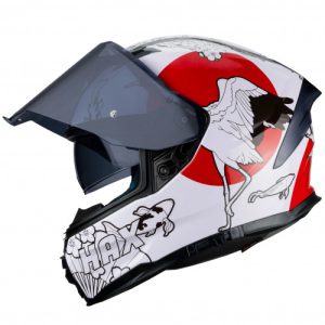 CASCO HAX INTEGRAL FORCE BIRDS BLISS BLANCO ROJO/BRILLO L