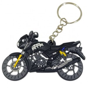 LLAVERO DE MOTO EN GOMA RTR NEGRA