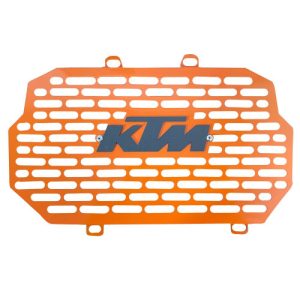 Protector Radiador KTM 200/390 AG Naranja Logo 3D Negro Acero