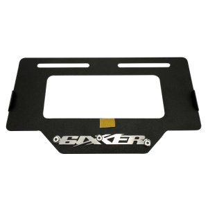 PORTA PLACA NEGRO GIXXER (RELIEVE CROMO) ACERO