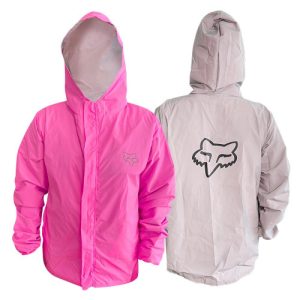 CHAQUETA DOBLE FAZ FOX FUCSIA-GRIS CON REFLECTIVO S