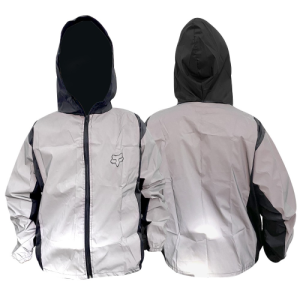 CHAQUETA CORTAVIENTOS REFLECTIVA NEGRA FOX LOGO S