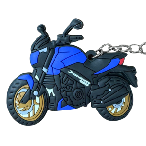 LLAVERO DE MOTO EN GOMA DOMINAR 400 AZUL