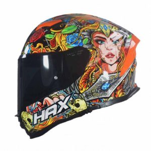 CASCO HAX INTEGRAL FORCE VALKYRIE NARANJA GRIS BRILLO XL