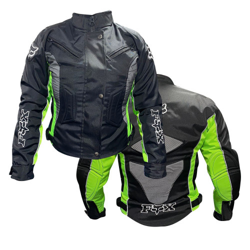 Chaqueta De Proteccion Fox Dama Negro Verde Neon M