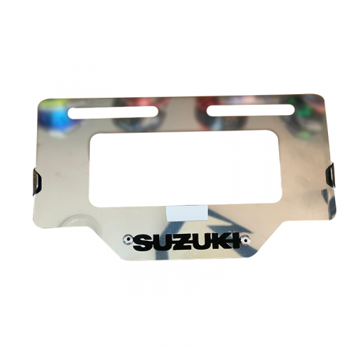 PORTA PLACA SUZUKI CROMO 3D NEGRO