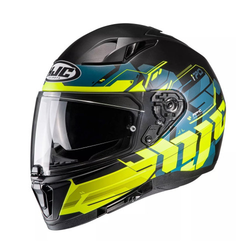 CASCO INTEGRAL HJC I70 ALLIGON MC3HSF NEGRO-MATE/ AMARILLO NEON M