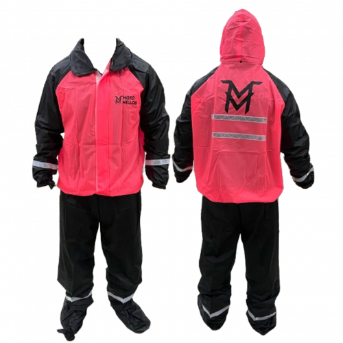 IMPERMEABLE SILICONADO MOTO MELLOS PECHO FUCSIA TALLA XXL