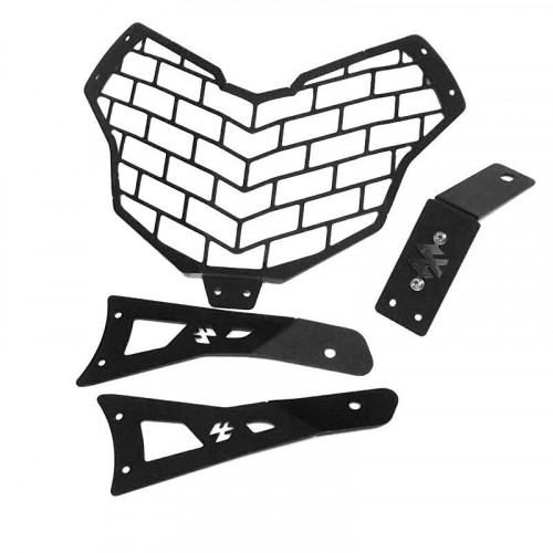 PROTECTOR FAROLA NEGRO NS + 3D CROMADO (NS 150-160-200) ACERO