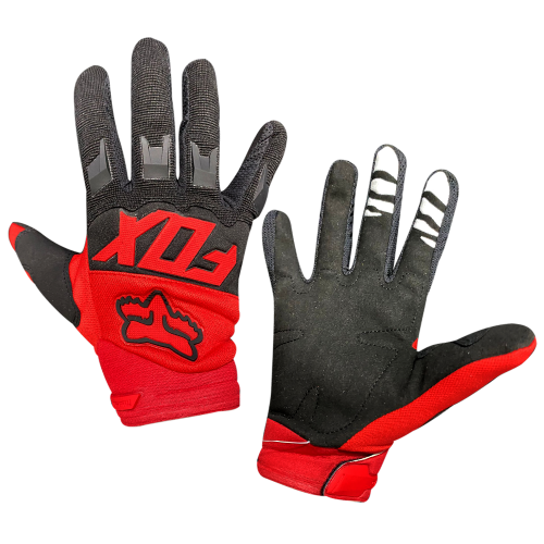 GUANTES FOX NEGRO / ROJO S