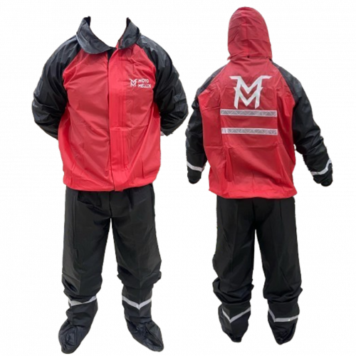 IMPERMEABLE SILICONADO MOTO MELLOS PECHO ROJO TALLA S