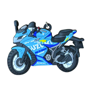 LLAVERO DE MOTO EN GOMA GIXXER SF AZUL