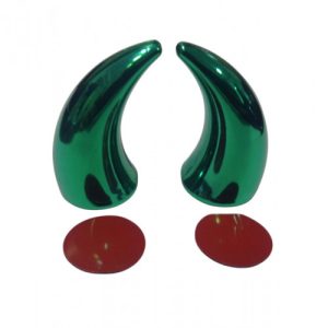 CACHOS PARA CASCO VERDE CROMO MEDIANO