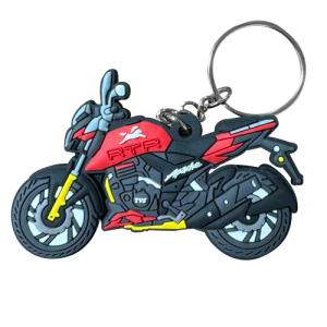 LLAVERO DE MOTO EN GOMA APACHE RTR ROJA