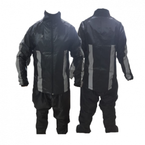 IMPERMEABLE TIPO SUDADERA DOBLE FAZ MOTO MELLOS NEGRO TALLA L