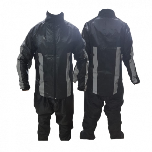 IMPERMEABLE TIPO SUDADERA DOBLE FAZ MOTO MELLOS NEGRO TALLA L