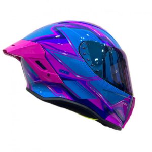 Casco Edge Integral Shanghai Quartz Fucsia/Azul Brillante L