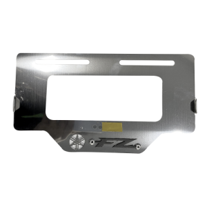 Porta placa FZ (logo relieve) acero