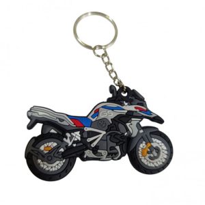 LLAVERO DE MOTO EN GOMA BMW GS 1250 ROJA - AZUL