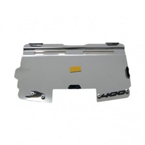 PORTA PLACA DOMINAR 400 TRAGA LUZ CROMO BAJAJ (RELIEVE NEGRO) ACERO