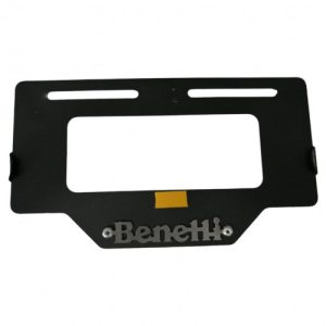 PORTA PLACA BENELLI NEGRO (RELIEVE CROMO) ACERO