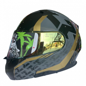 CASCO HAX ABATIBLE AMATISTA WIND NEGRO DORADO BRILLO S