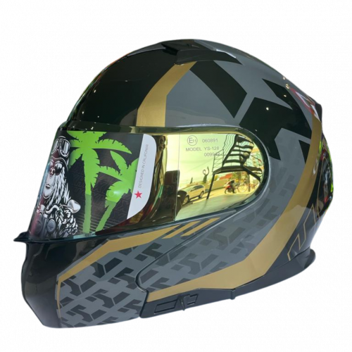 CASCO HAX ABATIBLE AMATISTA WIND NEGRO DORADO BRILLO S