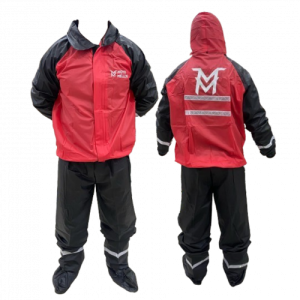 IMPERMEABLE SILICONADO MOTO MELLOS PECHO ROJO TALLA L