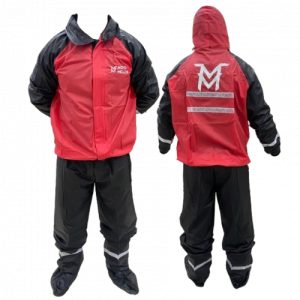Impermeable Siliconado Moto Mellos Pecho Rojo M