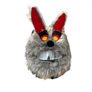 FUNDA CONEJO GRIS ROJO