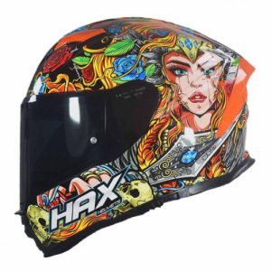 CASCO HAX INTEGRAL FORCE VALKYRIE NARANJA GRIS BRILLO S
