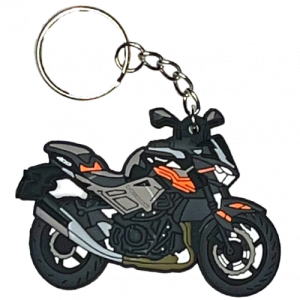 LLAVERO DE MOTO EN GOMA KAWASAKI Z400 NEGRA - NARANJA