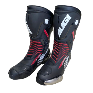 BOTAS MOTO VELOCIDAD AUGI AR-6 NEGRO ROJO 42