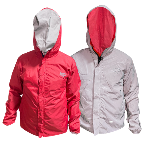 CHAQUETA FOX DOBLE FAZ REFLECTIVA ROJA/GRIS L