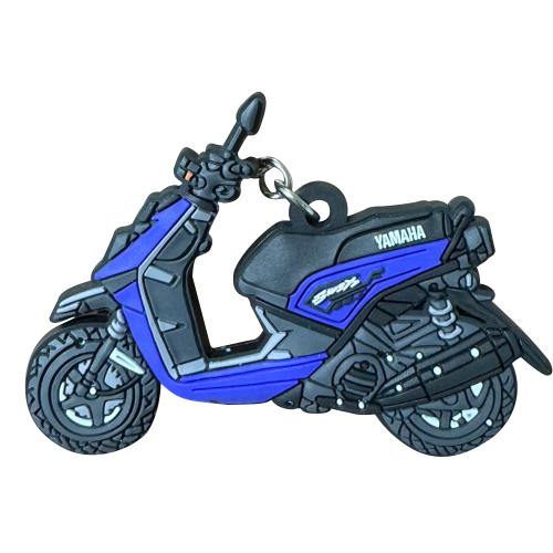 LLAVERO DE MOTO EN GOMA BWS AZUL