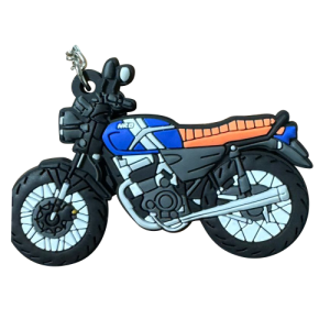 LLAVERO DE MOTO EN GOMA NKD AZUL