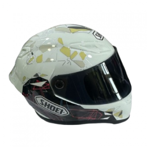 CASCO DE COLECCIÓN SHOEI BLANCO CON DORADO