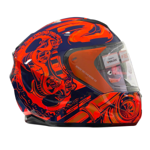 Casco Integral LS2 320 Stream Pinlock Turbo Azul Navy-Naranja Neon XL