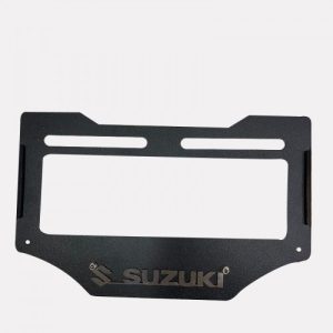 PORTA PLACA NEGRO SUZUKI ALTO RELIEVE ACERO