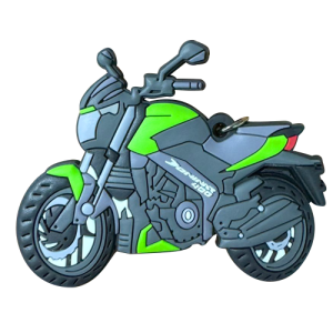 LLAVERO DE MOTO EN GOMA DOMINAR 400 VERDE