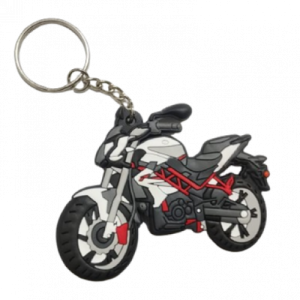 LLAVERO DE MOTO EN GOMA TNT BENELLI BLANCA