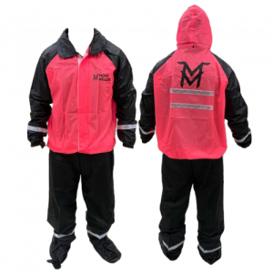 IMPERMEABLE SILICONADO MOTO MELLOS PECHO FUCSIA L